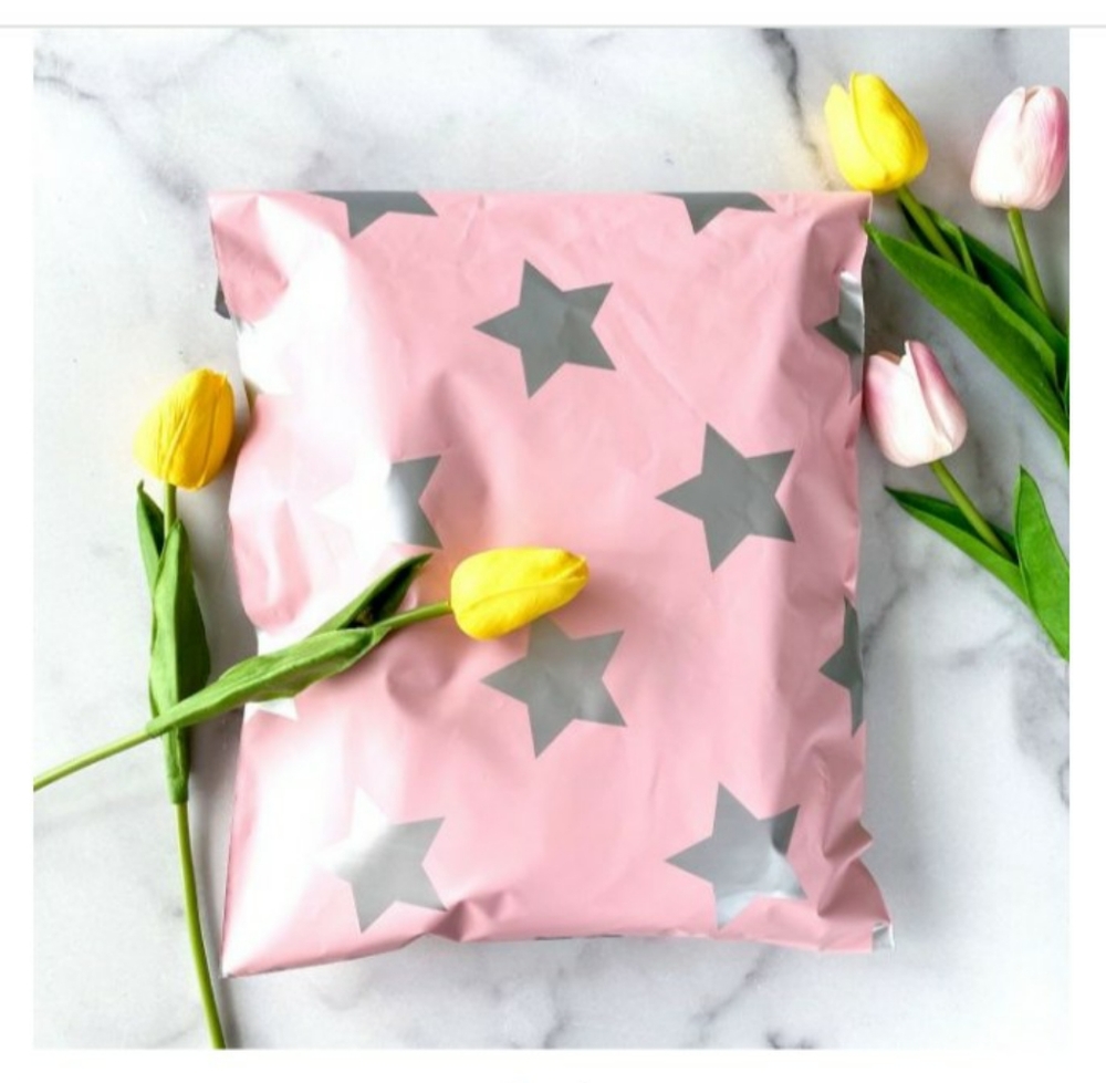 10x13 Silver Stars behind a pink backdrop 10 Mailers Price is Firm